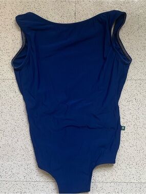 Luckyleo Navy Blue Low-Back Ballet Leotard